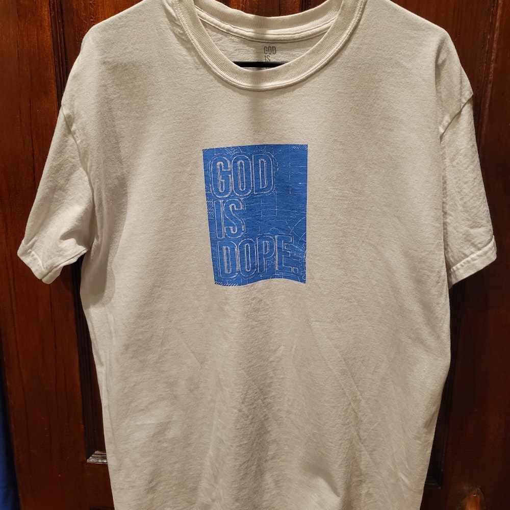 Used God Is Dope White T-Shirt